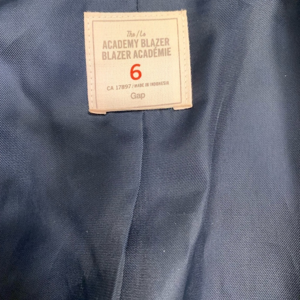 Gap Vintage Dark Academia Striped Blazer in Navy & Grey Size 6/Medium - Picture 6 of 7